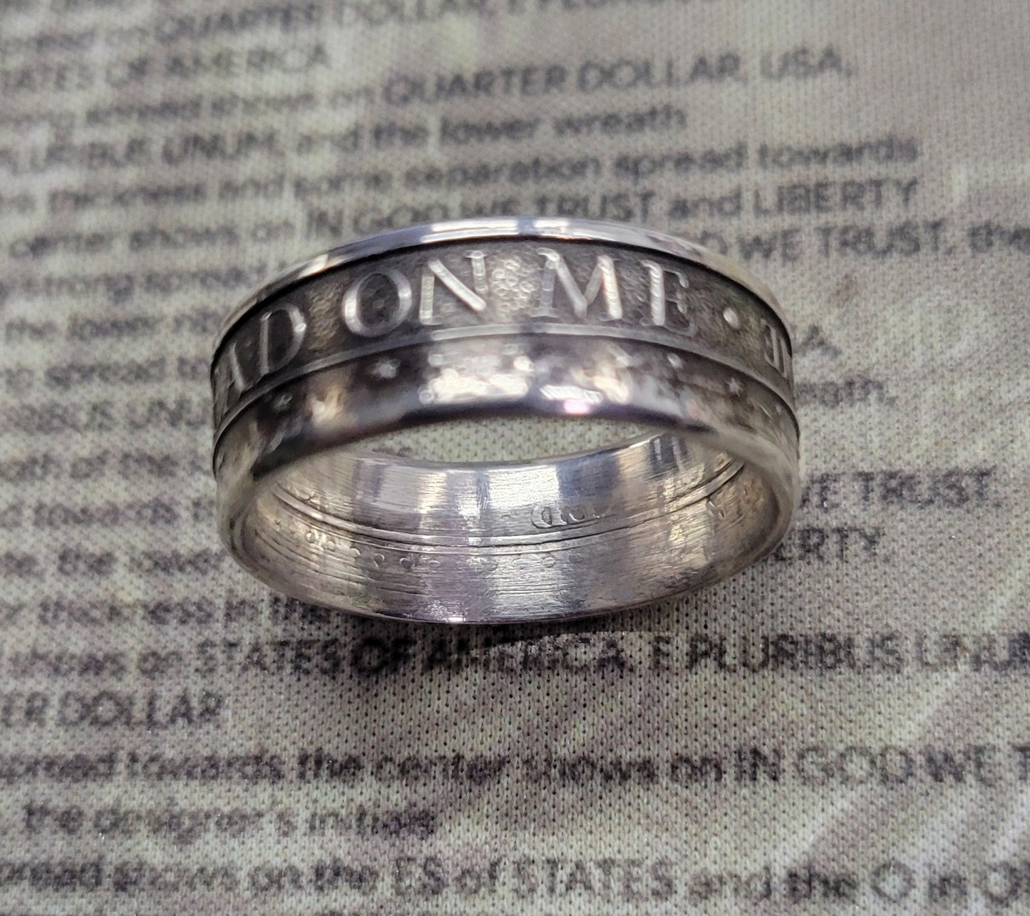 DON'T TREAD ON ME, LIVE FREE OR DIE coin ring