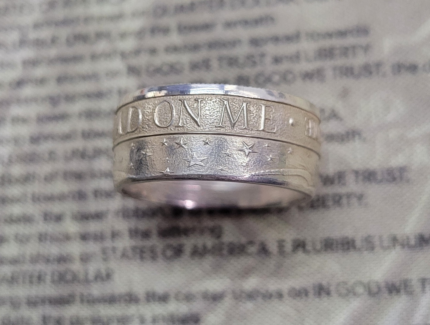 DON'T TREAD ON ME, LIVE FREE OR DIE coin ring