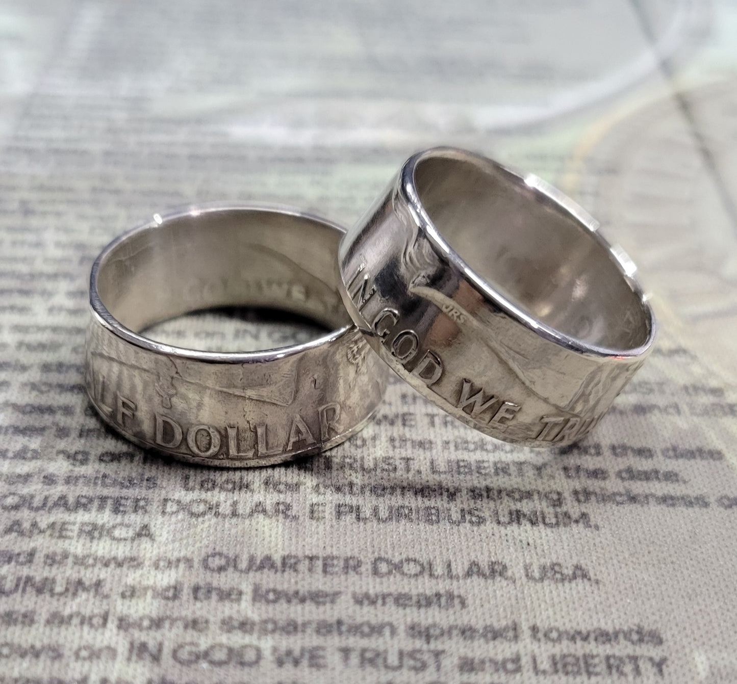 Benjamin Franklin half dollar coin ring
