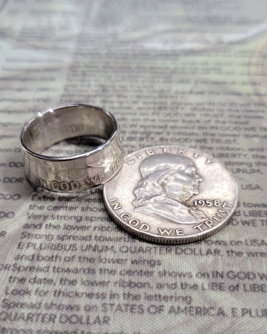 Benjamin Franklin half dollar coin ring