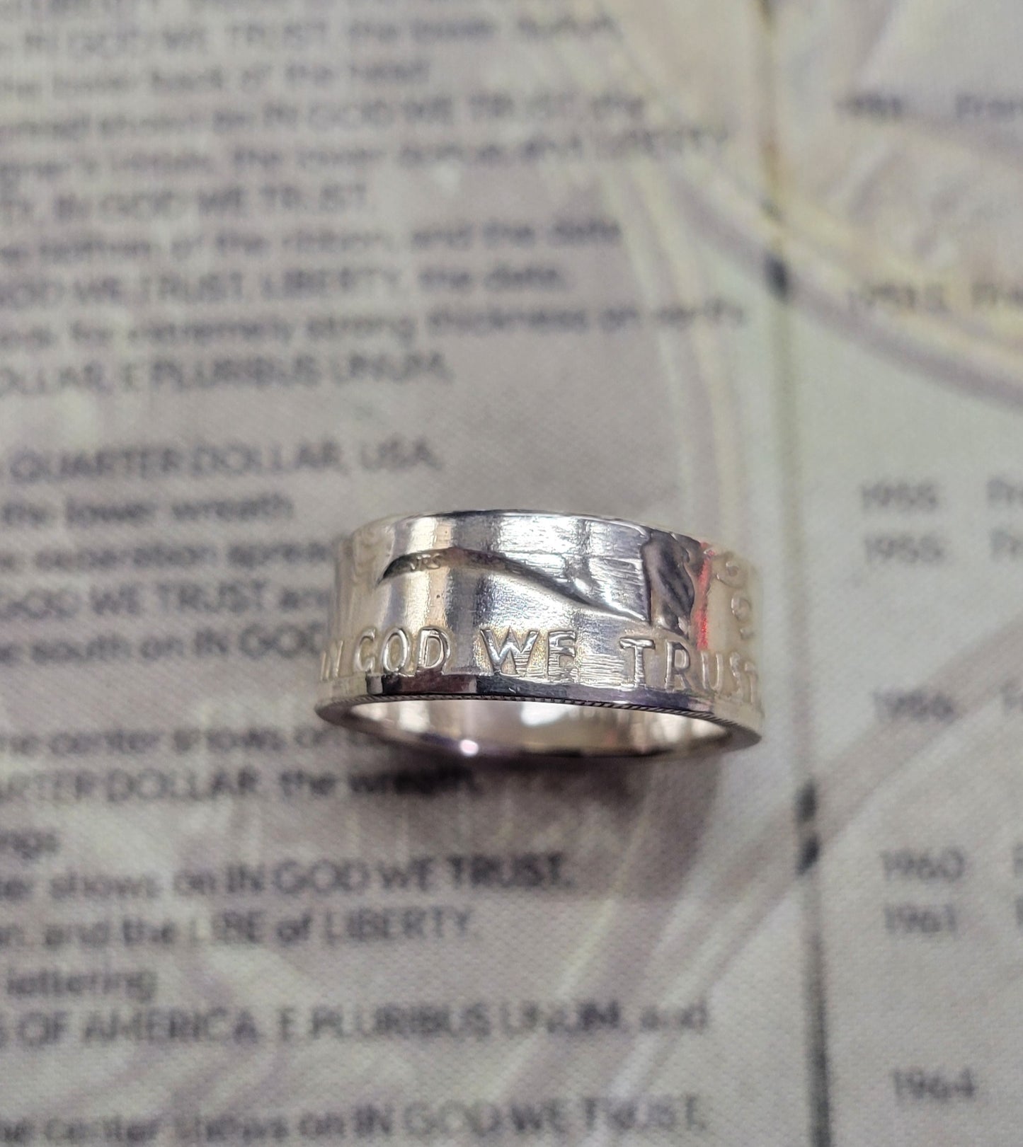 Benjamin Franklin half dollar coin ring