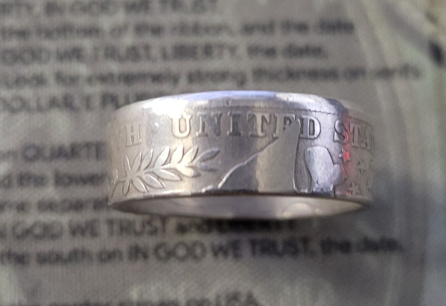 Barber half dollar coin ring
