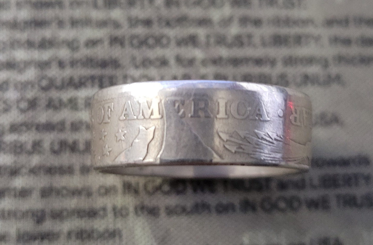 Barber half dollar coin ring