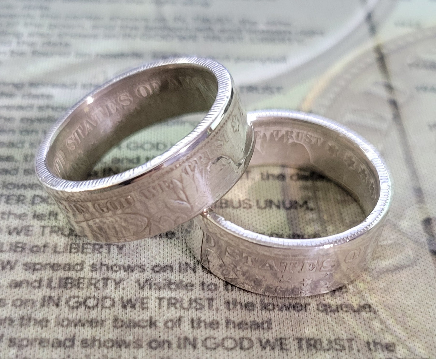 Barber half dollar coin ring