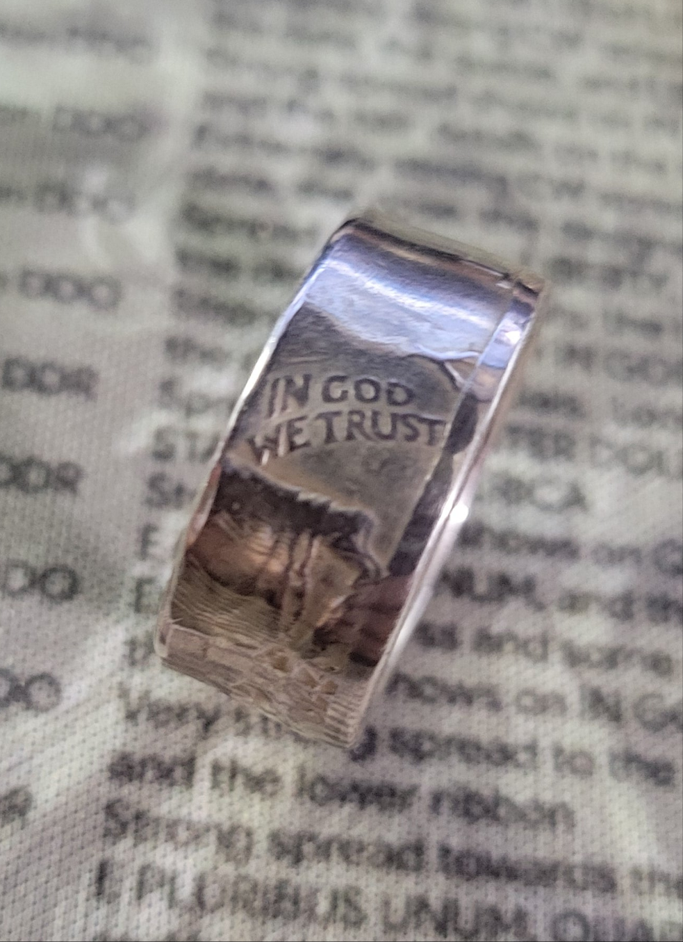 Walking Liberty half dollar coin ring
