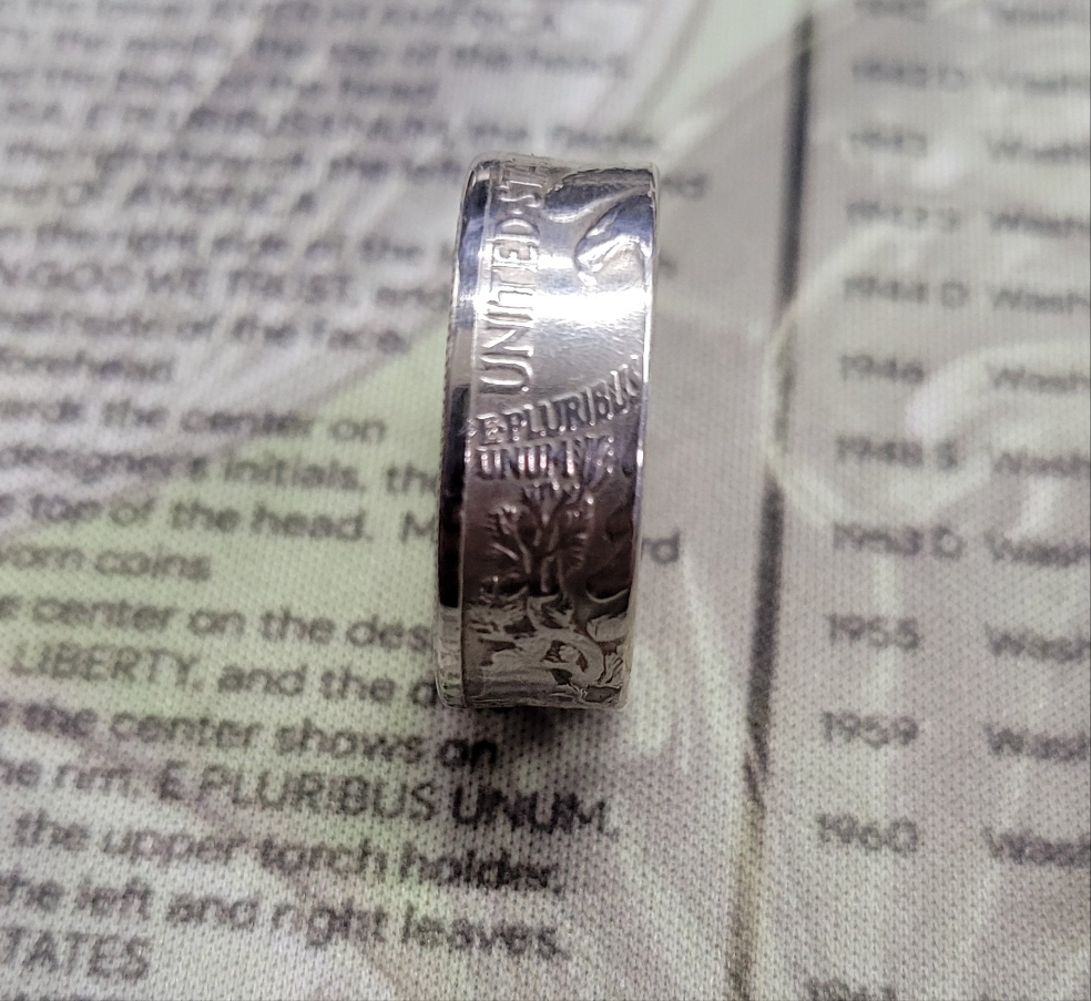 Walking Liberty half dollar coin ring